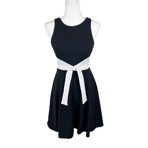 Hutch Dress Women Extra Small Black White Sleeveless Fit Flare Anthropologie